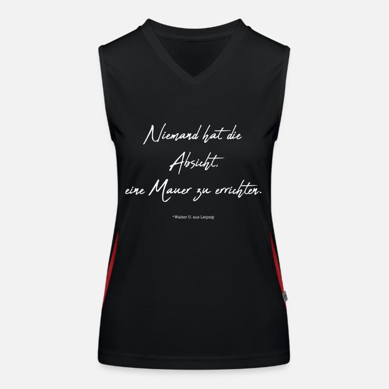 Niemand hat die Absicht eine Mauer zu erbauen Funktionelles Kontrast-Tank Top für Frauen