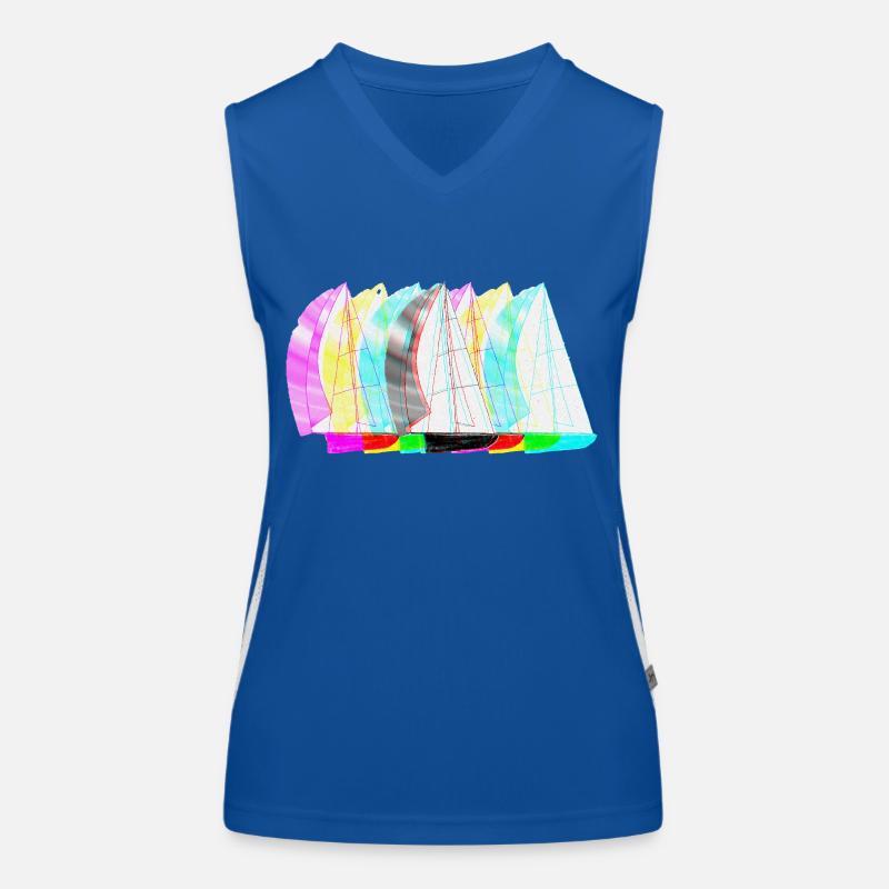 Segelboot PopUp Funktionelles Kontrast-Tank Top für Frauen