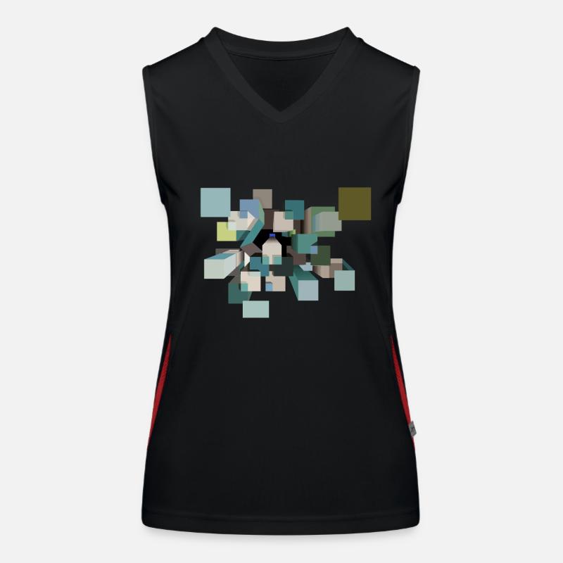 Cubes psychédéliques Débardeur respirant contrasté Femme
