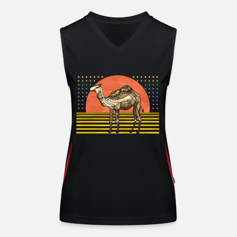 Kamel Funktionelles Kontrast-Tank Top für Frauen