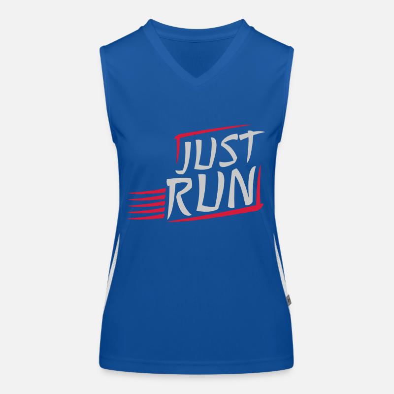 Logo Just Run Design Débardeur respirant contrasté Femme