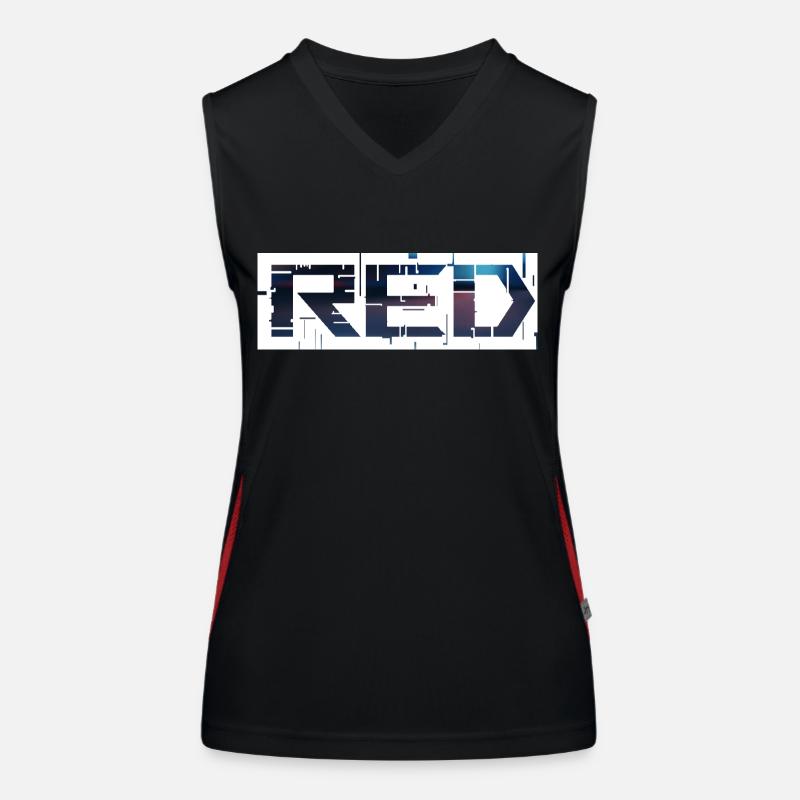 rot Funktionelles Kontrast-Tank Top für Frauen