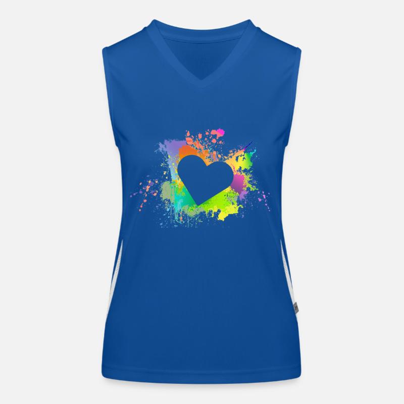 Herz Bunt Funktionelles Kontrast-Tank Top für Frauen