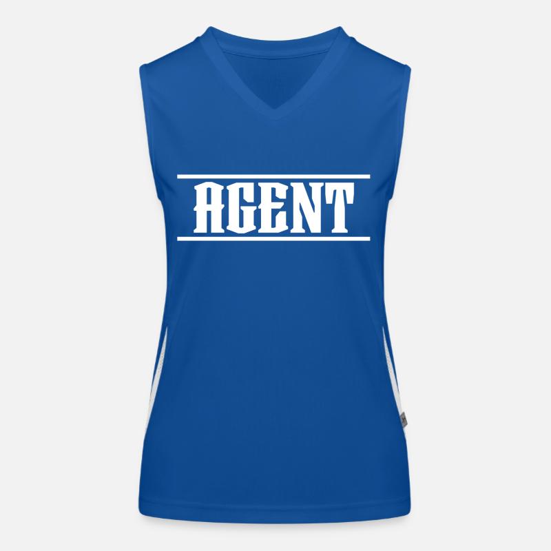 white Design Agent Women's Functional Contrast Tank Top
