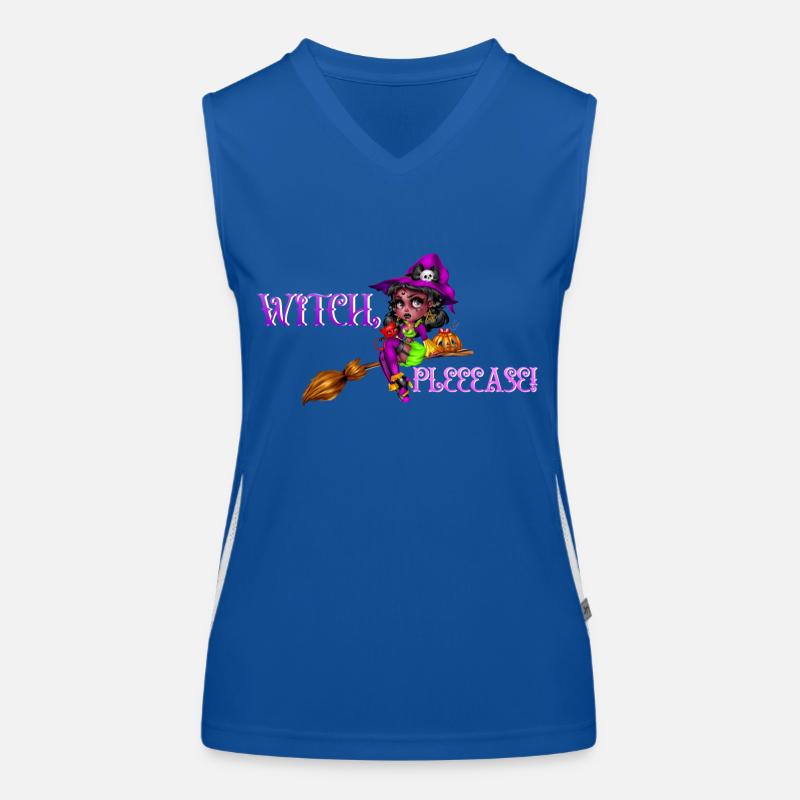 Witch, Please! Witch design in a class of its own! Women's Functional Contrast Tank Top