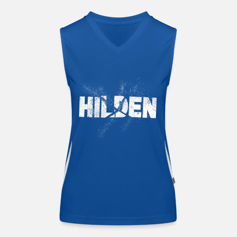 Hilden Germany City Font Grunge Splash Women's Functional Contrast Tank Top