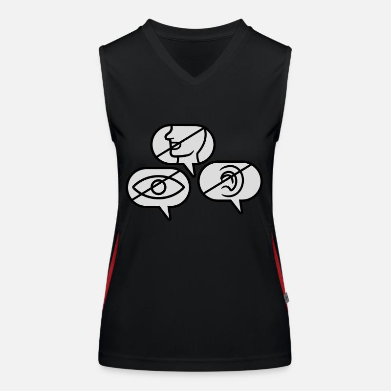 Nicht Sehen Sprechen Hören Funktionelles Kontrast-Tank Top für Frauen