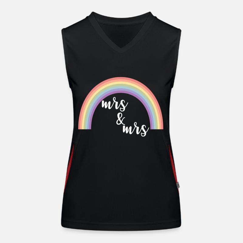 Regenbogenstreifen Mrs und Mrs Funktionelles Kontrast-Tank Top für Frauen