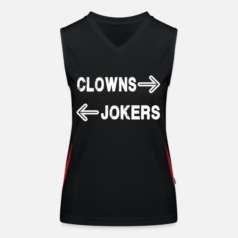 Clowns Left, Jokers Right - Meme Women's Functional Contrast Tank Top