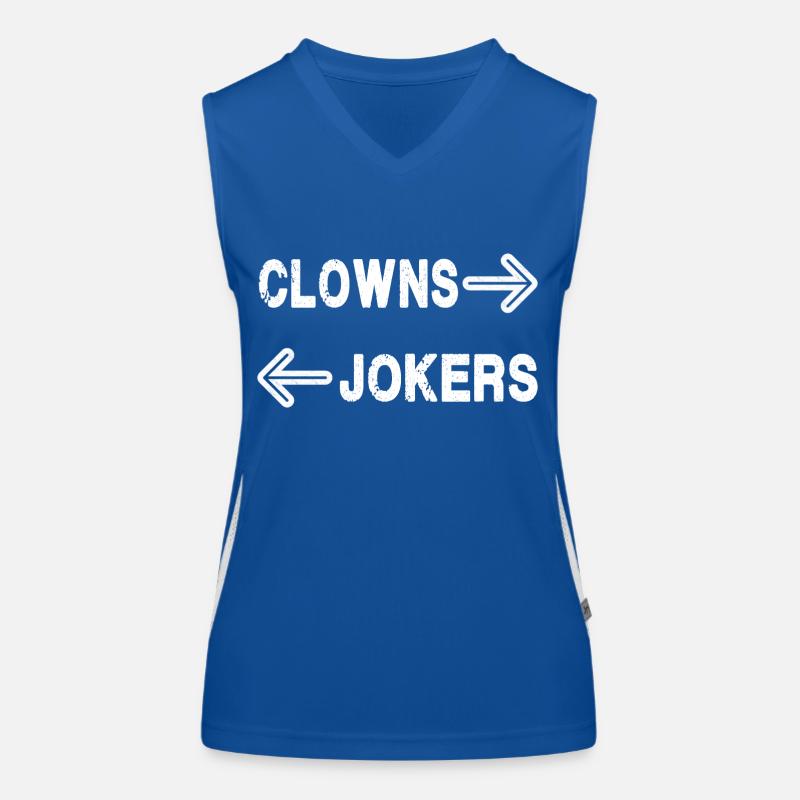 Clowns Left, Jokers Right - Meme Women's Functional Contrast Tank Top