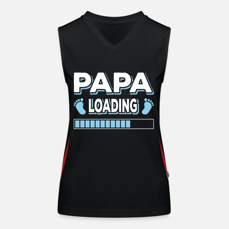 Papa Loading Father Fathers Father's Day Women's Functional Contrast Tank Top