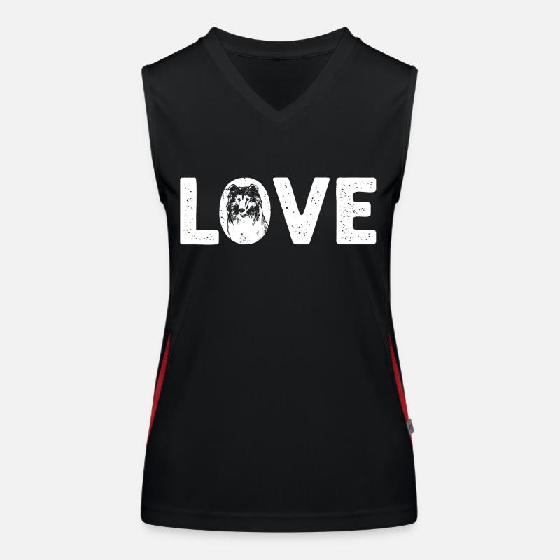Langhaarcollie Rough Collie Hund Funktionelles Kontrast-Tank Top für Frauen