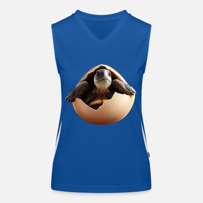 Turtle hatches from the egg Women's Functional Contrast Tank Top