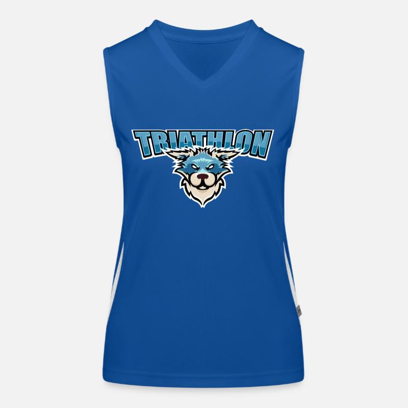 US highschool college Triathlon Maskottchen blau Funktionelles Kontrast-Tank Top für Frauen