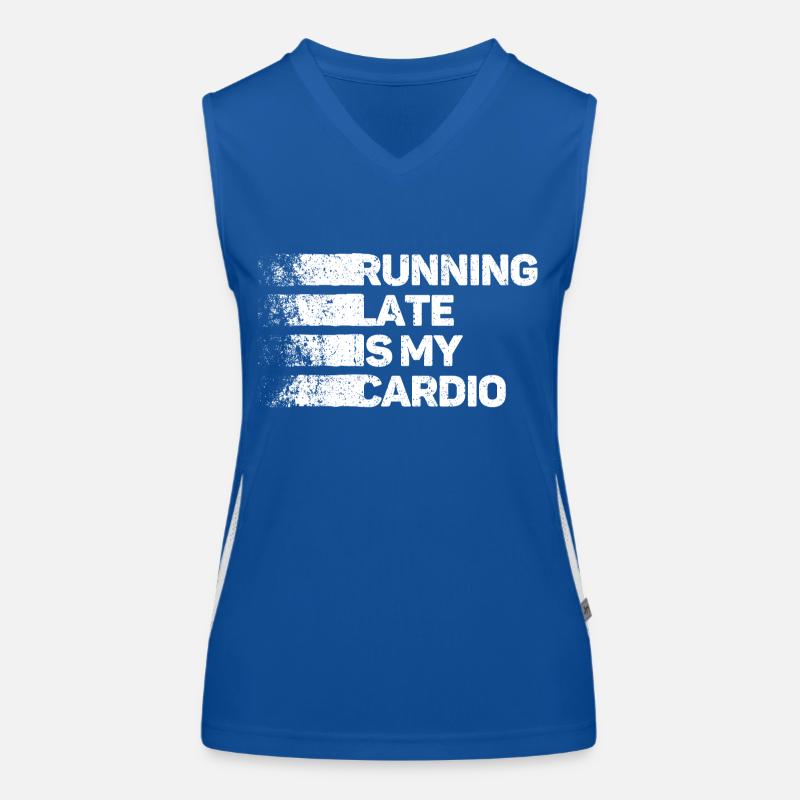 Courir en retard, c’est mon cardio Débardeur respirant contrasté Femme