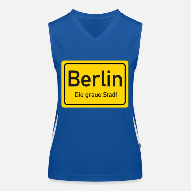 Berlin place name sign Germany Women's Functional Contrast Tank Top
