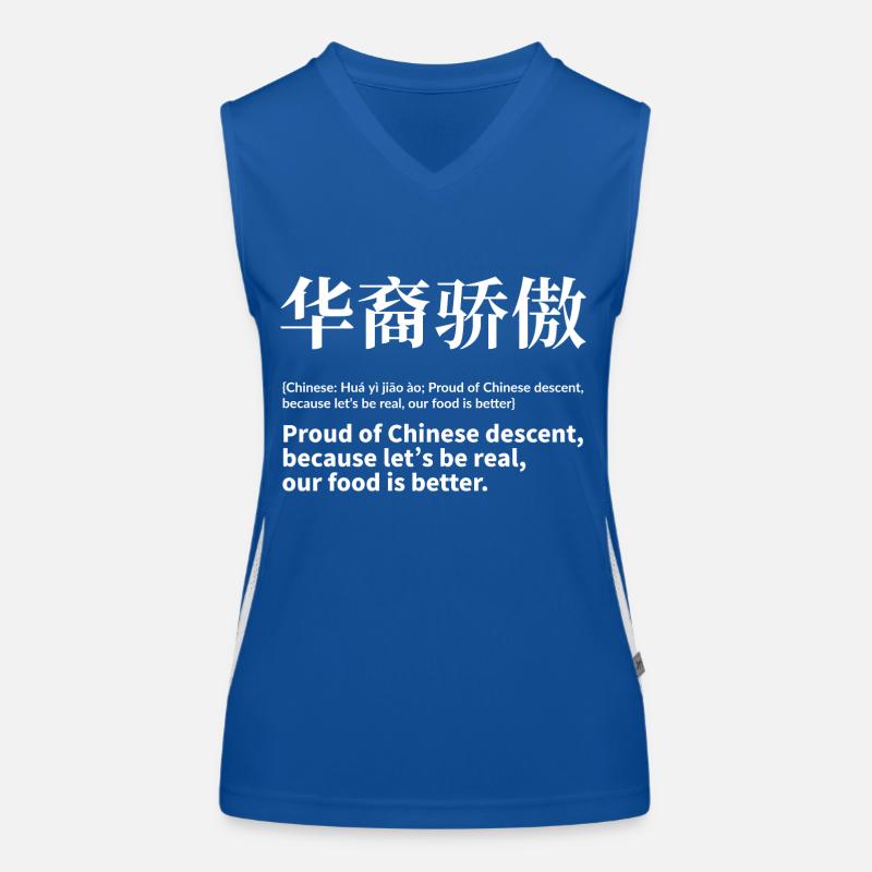 Chinesisch Spruch Essen Funktionelles Kontrast-Tank Top für Frauen