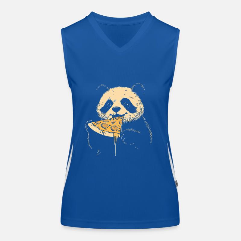 Panda isst Pizza Funktionelles Kontrast-Tank Top für Frauen
