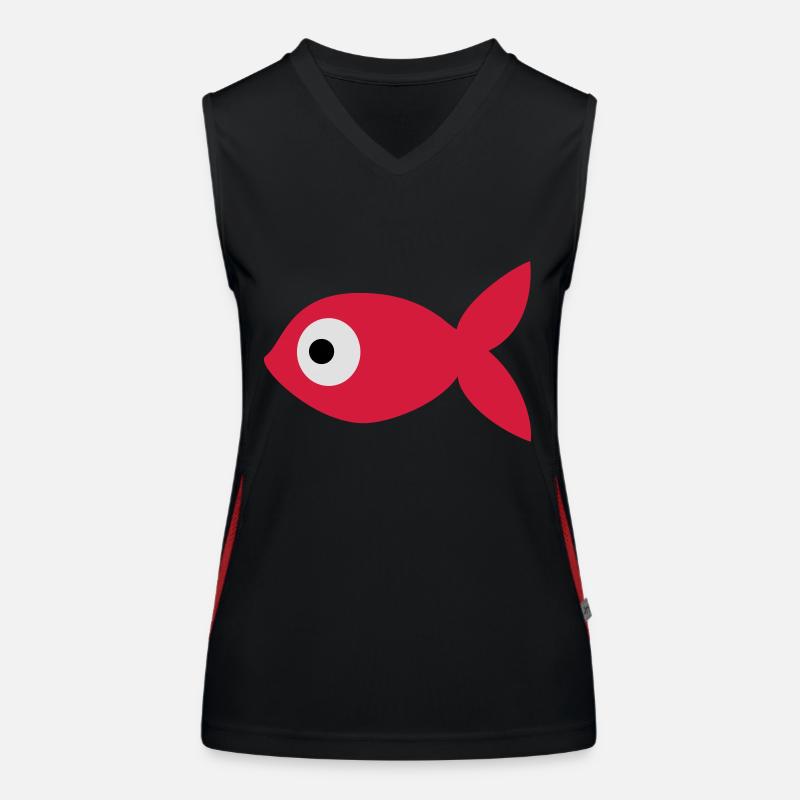 Poisson Rouge Débardeur respirant contrasté Femme