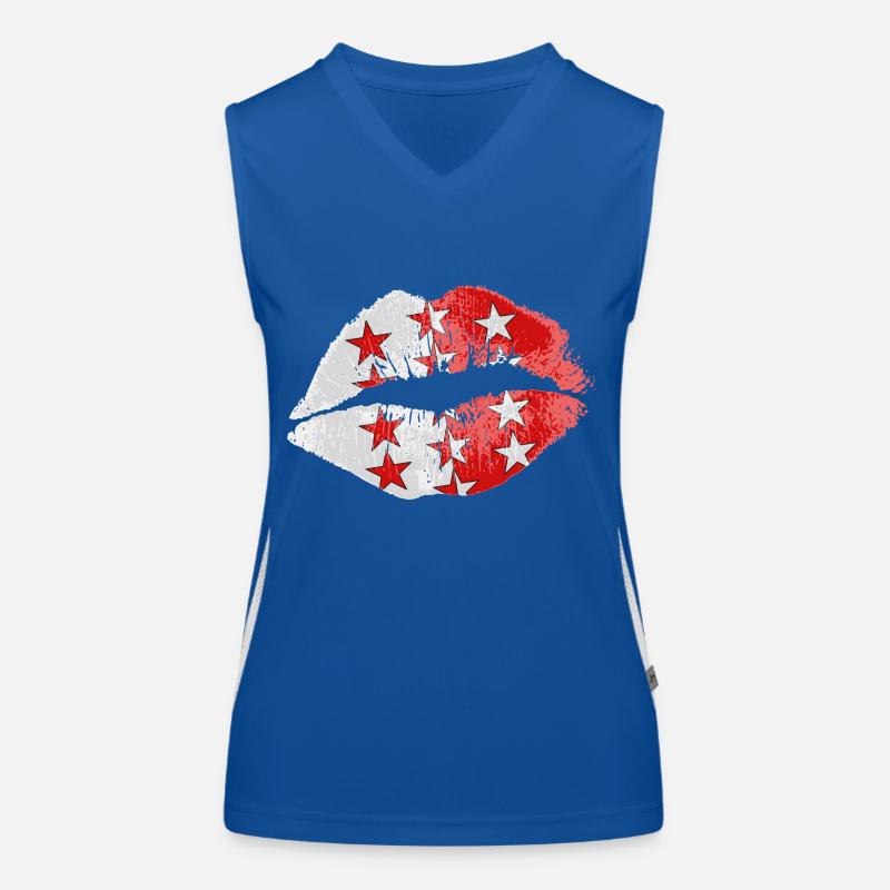 Kuss (Wallis) Funktionelles Kontrast-Tank Top für Frauen