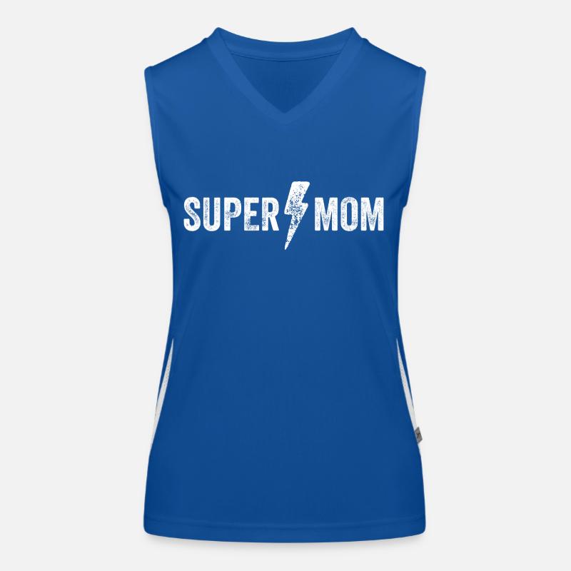 SUPERMOM Super Mutter lustiges Geschenk Muttertag Funktionelles Kontrast-Tank Top für Frauen