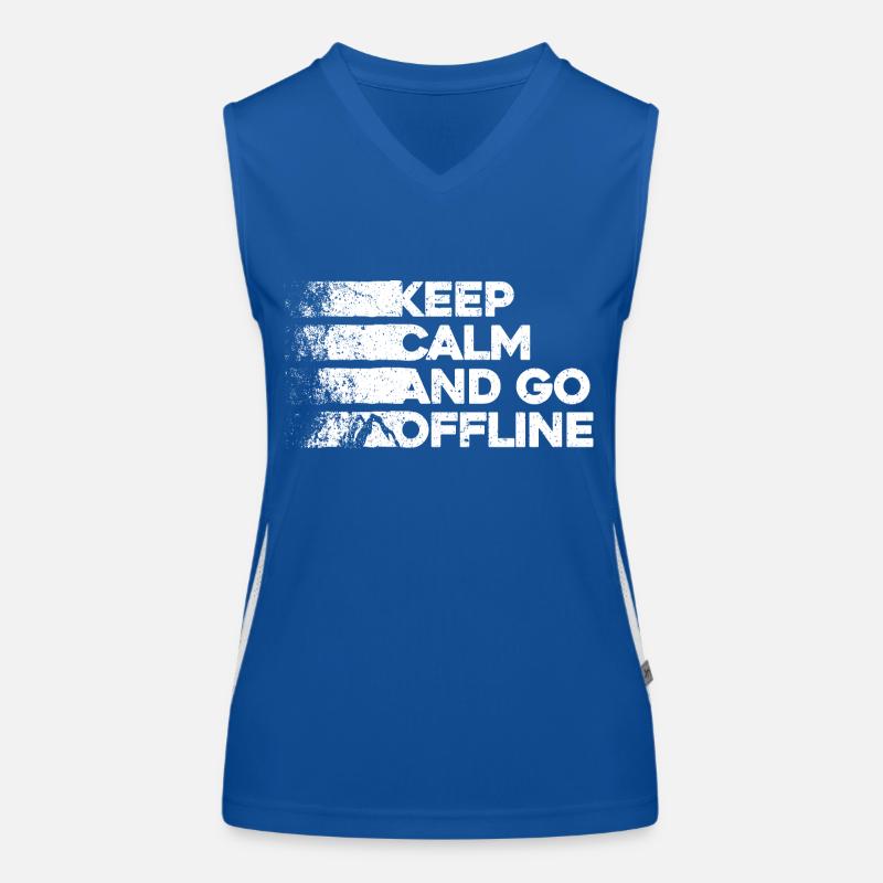 Restez calme et déconnectez-vous. Conception de randonnée Débardeur respirant contrasté Femme