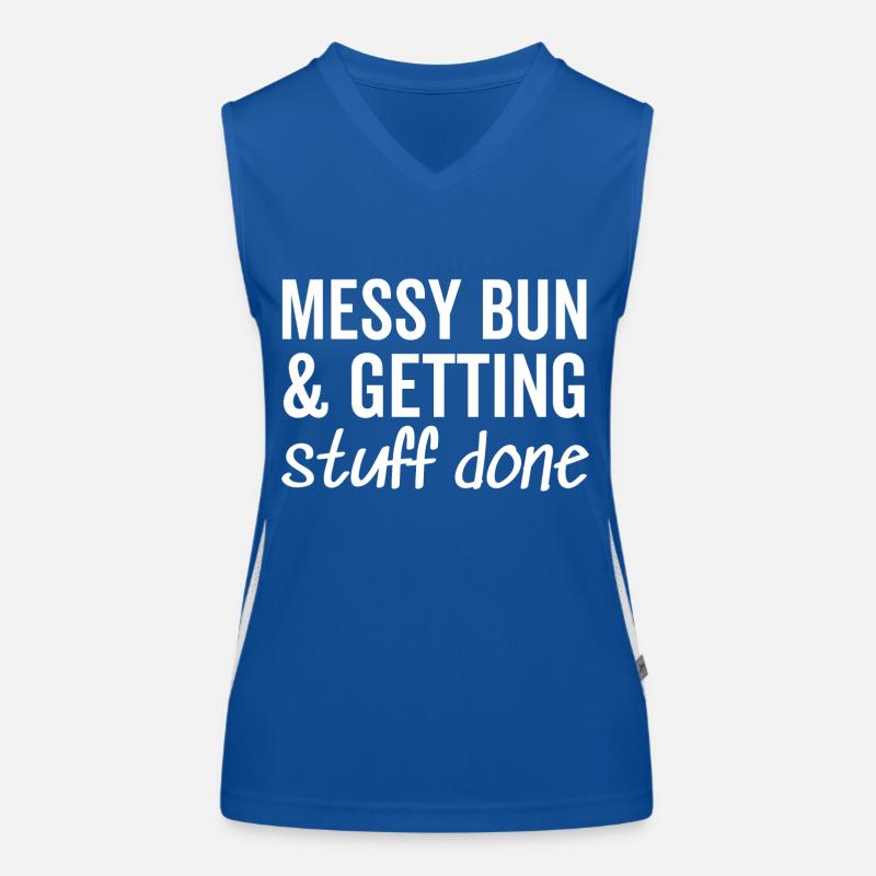 Messy Bun and Getting Stuff Done Women's Functional Contrast Tank Top