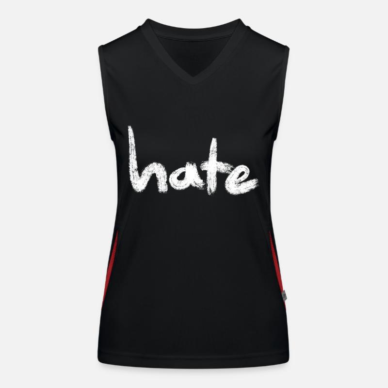 Hate Text blanc Débardeur respirant contrasté Femme