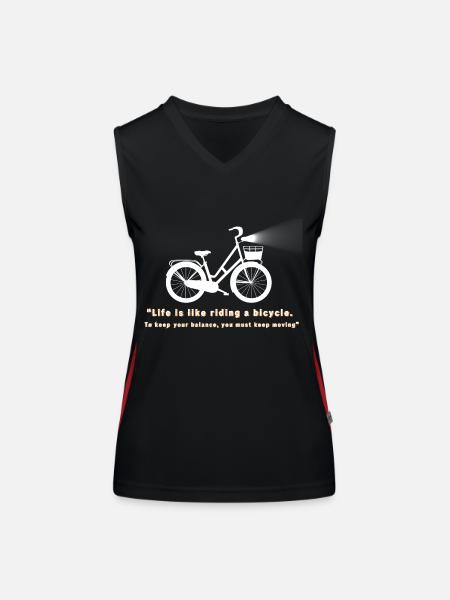 Bicycle life 🚲 - Women's Functional Contrast Tank Top - black/red - Front