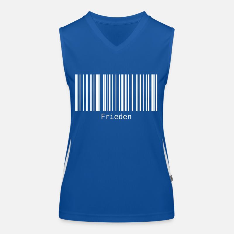 Frieden Barcode Friedenszeichen Strichcode Symbol Funktionelles Kontrast-Tank Top für Frauen