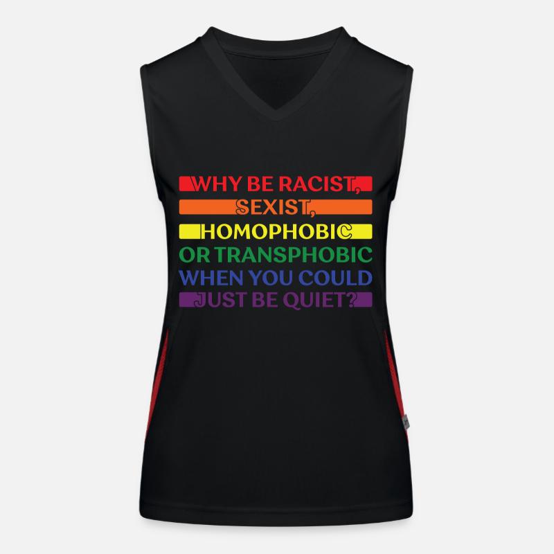 LGBTQ Nonbinary Coloré Rainbow Flag LGBTQ + Pride Débardeur respirant contrasté Femme