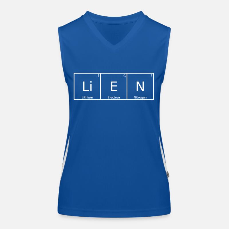 Lien Surname First Name Chemistry Periodic Table Elements Women's Functional Contrast Tank Top