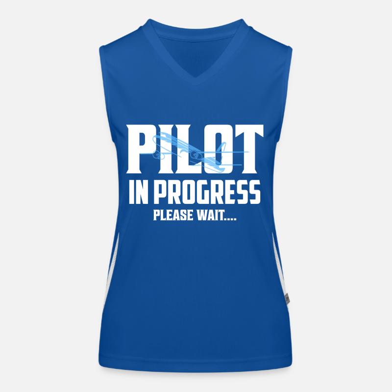 Pilot In Progress Please Wait.... Aviation Airline Funktionelles Kontrast-Tank Top für Frauen
