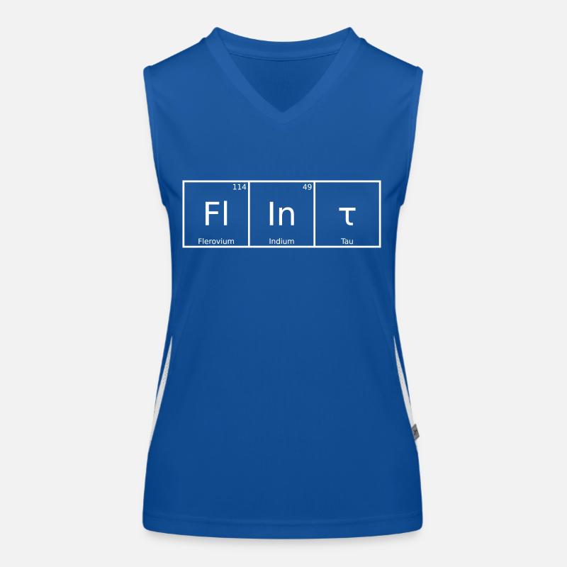 Flint Nom Prénom Chimie Tableau périodique Éléments Débardeur respirant contrasté Femme