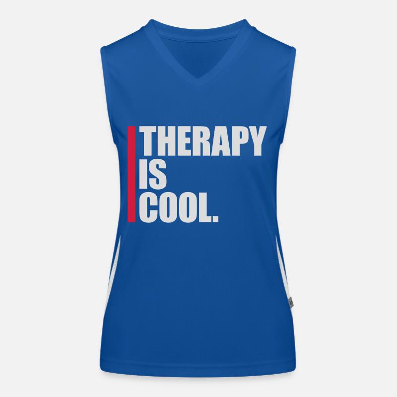 therapy is cool Quote Women's Functional Contrast Tank Top