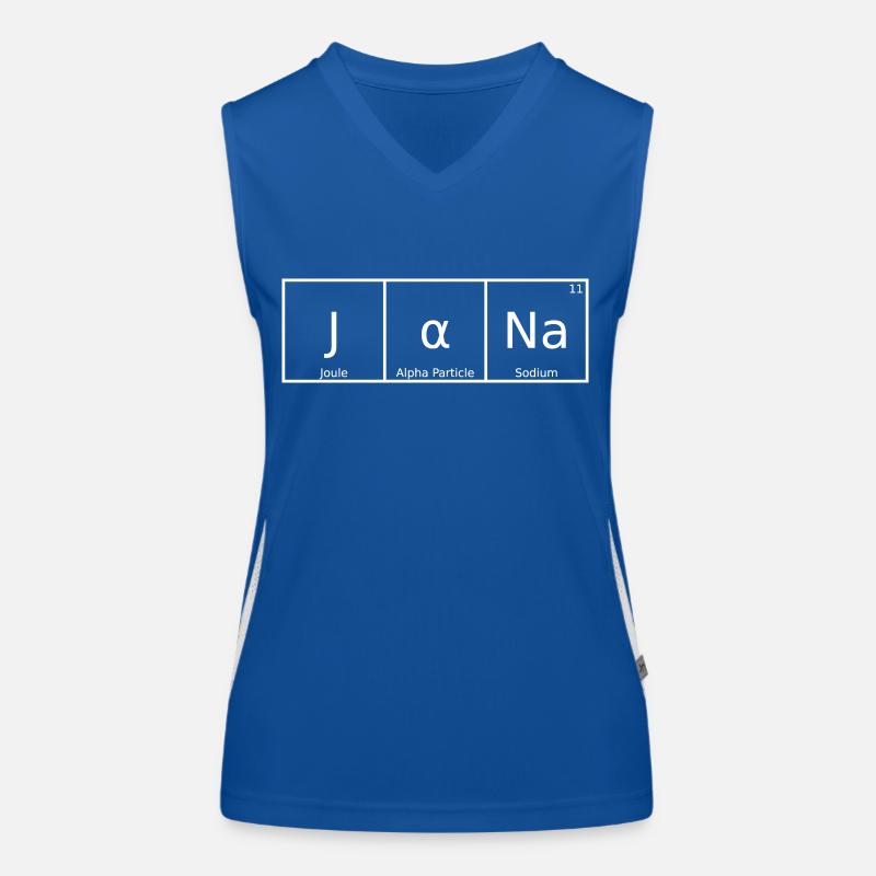 Jana Name Vorname Chemie Periodensystem Elemente Funktionelles Kontrast-Tank Top für Frauen