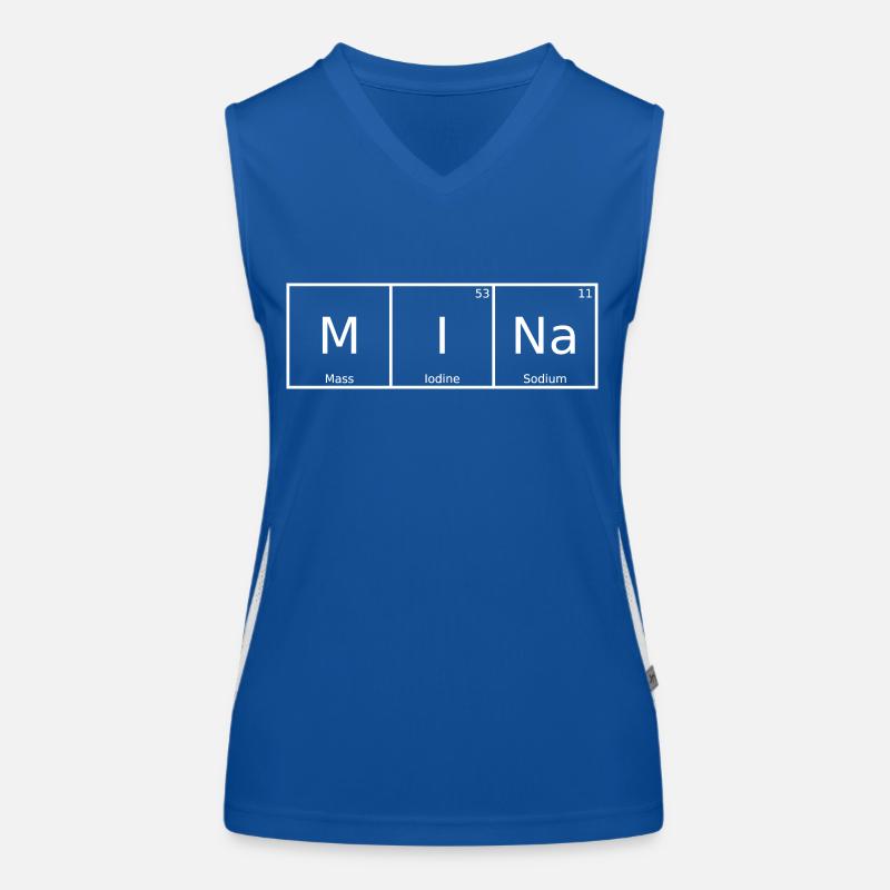 Mina Name First Name Chemistry Periodic Table Elements Women's Functional Contrast Tank Top