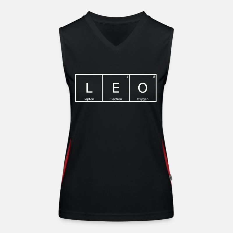 Leo Surname First Name Chemistry Periodic Table Elements Women's Functional Contrast Tank Top