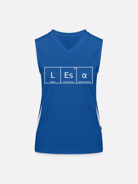 Lesa Nom Prénom Chimie Tableau périodique Éléments - Débardeur respirant contrasté Femme - bleu/blanc - Devant