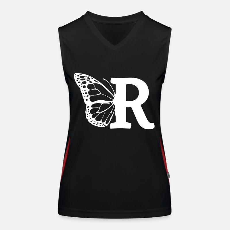 Buchstabe R Schmetterling Funktionelles Kontrast-Tank Top für Frauen