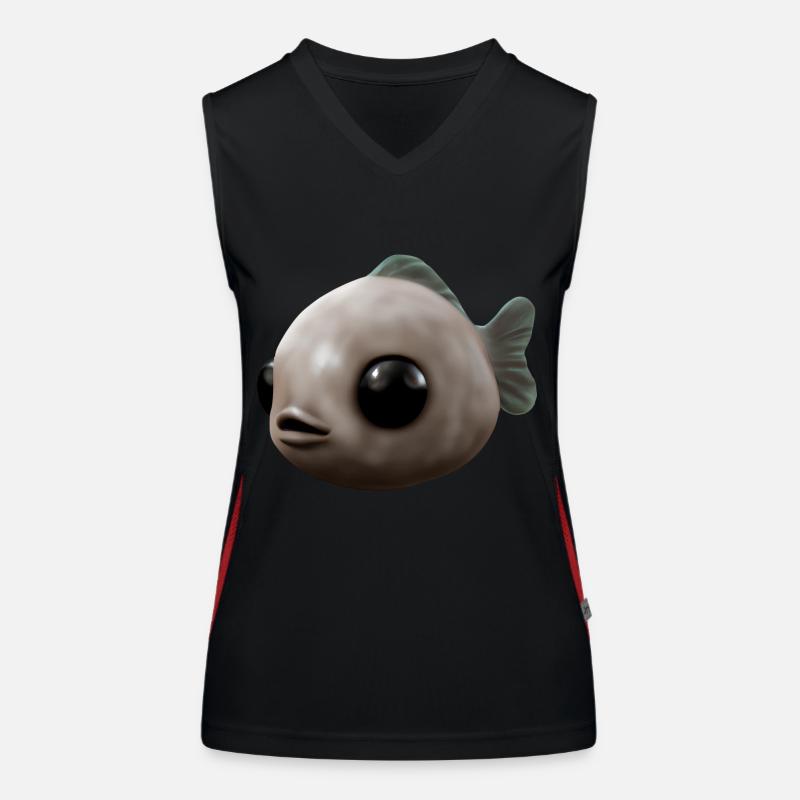 Kleiner dicker Fisch Funktionelles Kontrast-Tank Top für Frauen