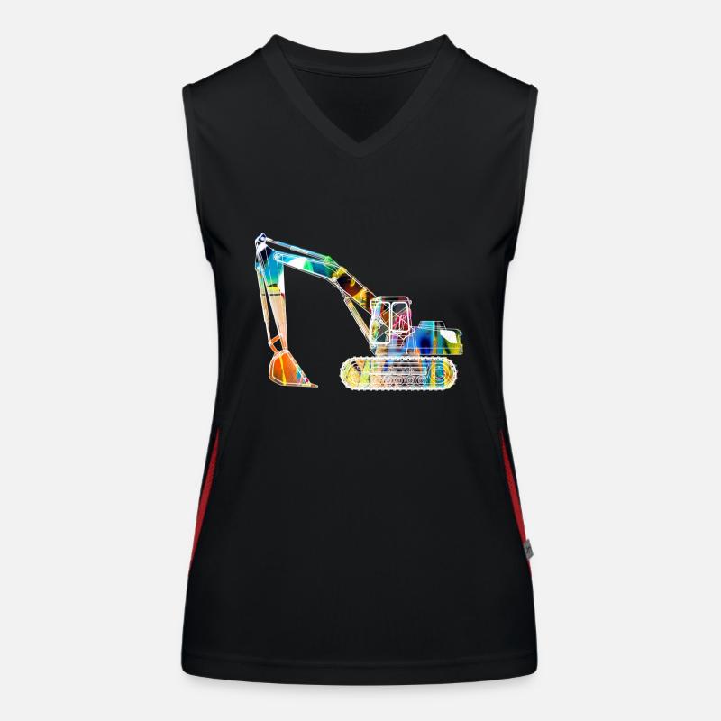 bagger,baggerfahren,baggerfahren,graffiti,bunt Funktionelles Kontrast-Tank Top für Frauen