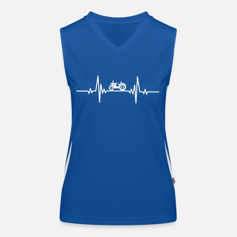 Heartbeat Farm Tractor Women's Functional Contrast Tank Top