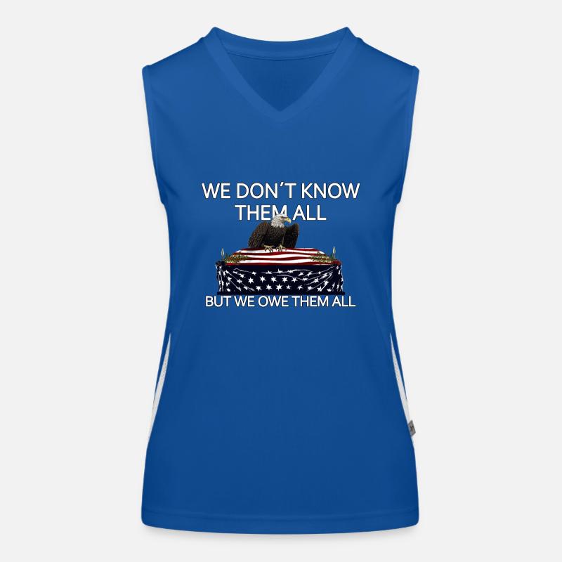 We Don't Know Them All But We Owe Them All Veteran Funktionelles Kontrast-Tank Top für Frauen