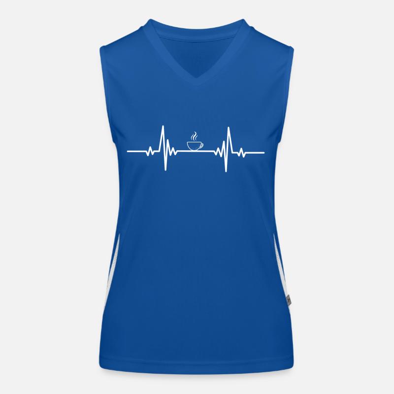 Heart palpitations white cup coffee Women's Functional Contrast Tank Top
