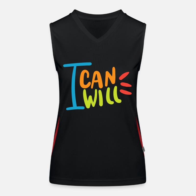 I will i can Funktionelles Kontrast-Tank Top für Frauen