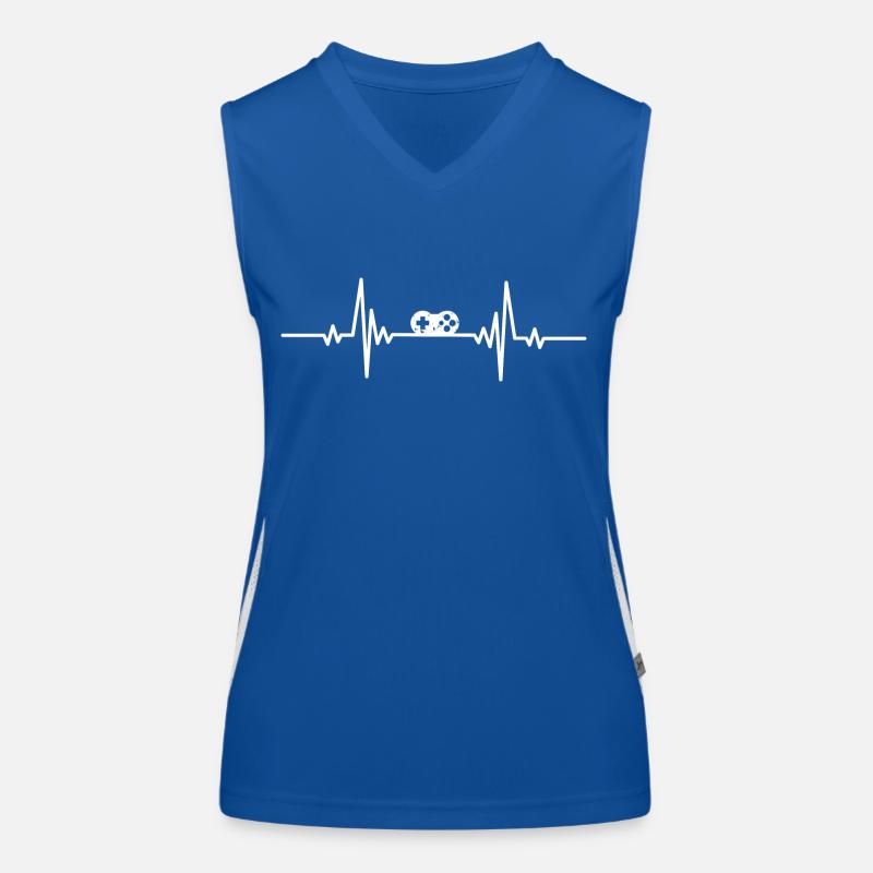 Heartbeat Gaming Controller klein Funktionelles Kontrast-Tank Top für Frauen