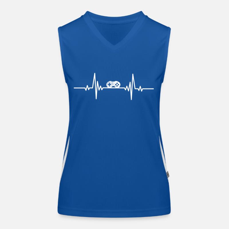 Heartbeat gamepad controller Women's Functional Contrast Tank Top
