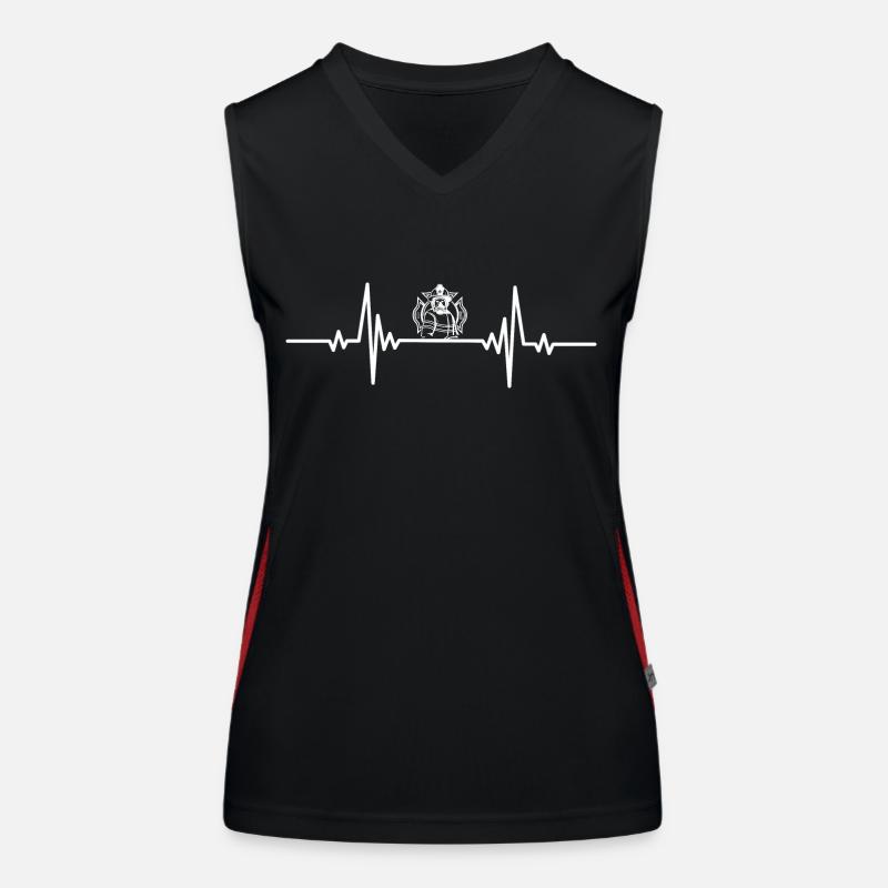Herzschlag Feuerwehrmann Funktionelles Kontrast-Tank Top für Frauen