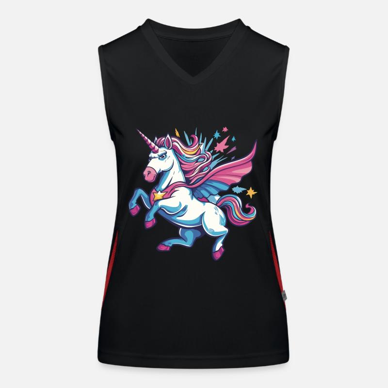 Unicorn Superhero Superpowers Supernatural Comic Women's Functional Contrast Tank Top